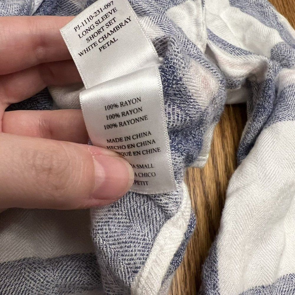 Rails Chambray Long Sleeve Cropped Button Down Xs - image 4